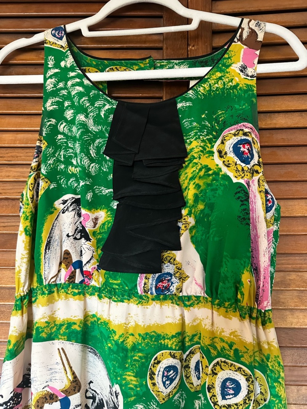 Anthropologie Moulinette Soeurs carousel and horse silk dress size 6 - Picture 4 of 11